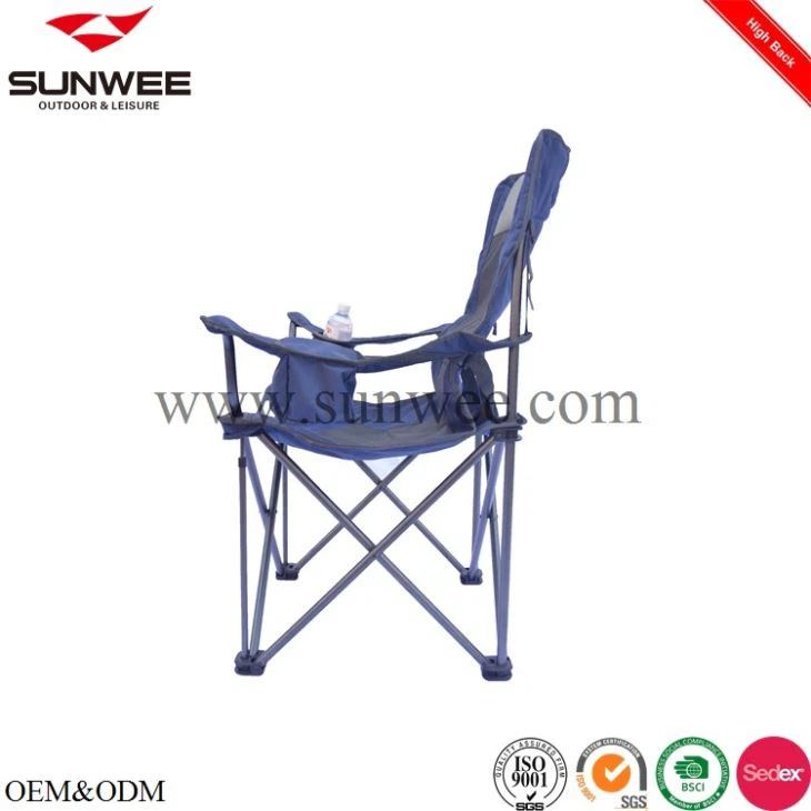 High back camping chair with cooler